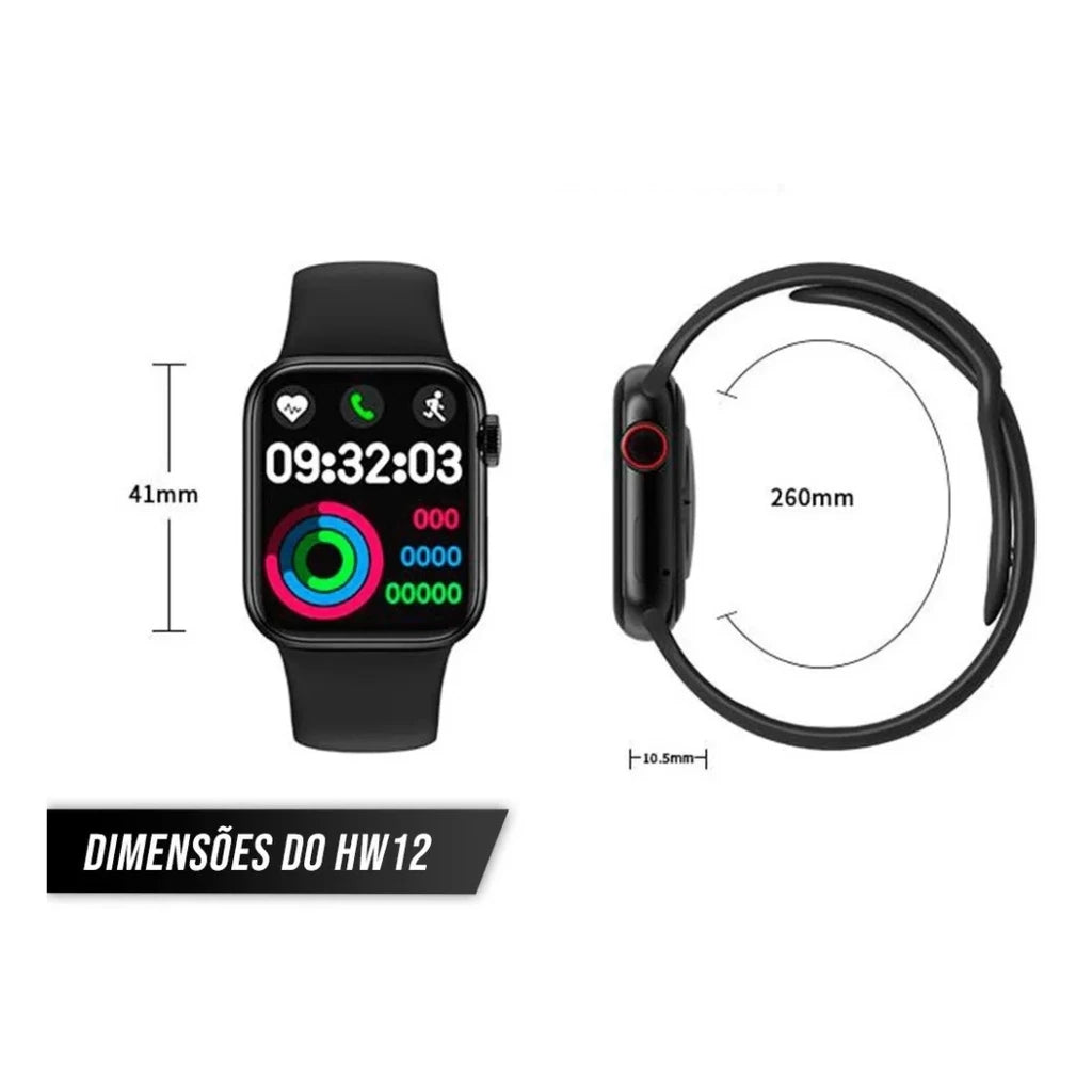 Relogio Inteligente Smartwatch Hw12 38/40mm IWO Android IOS Tela infinita (Original)