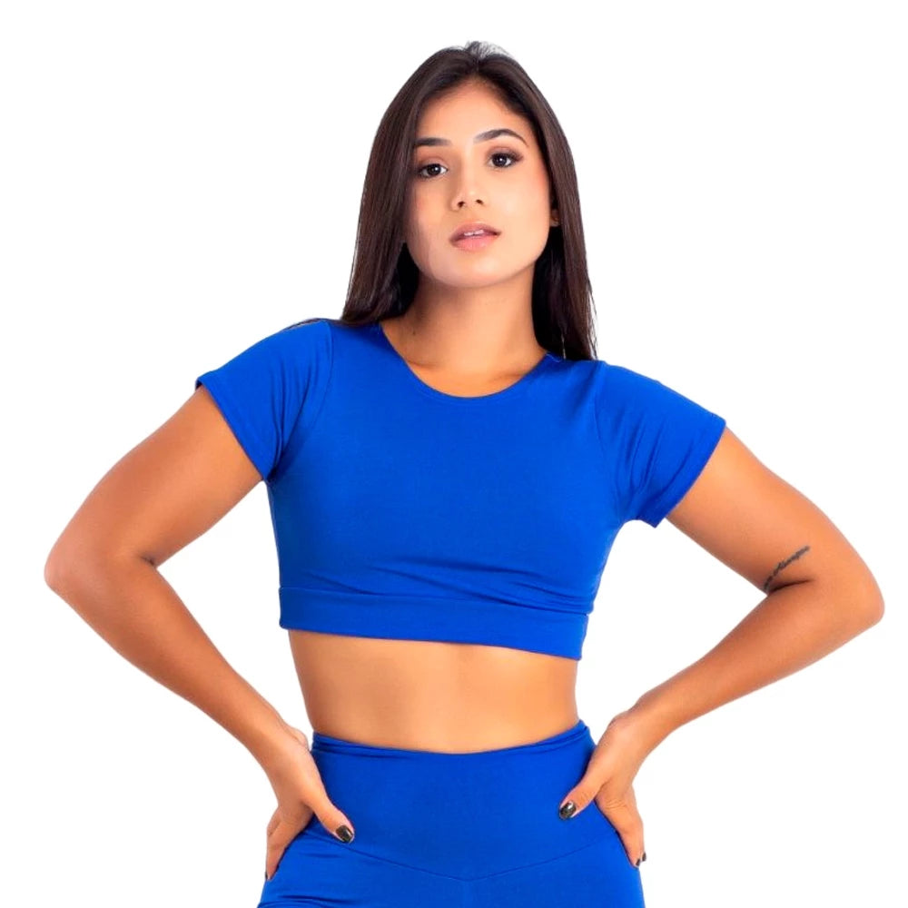 Kit 2 Top Toper Fitness Academia Camiseta Sem Bojo Manga