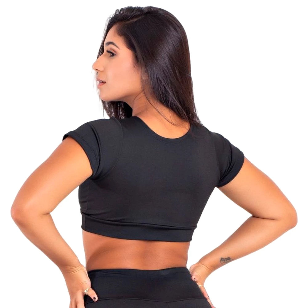 Kit 2 Top Toper Fitness Academia Camiseta Sem Bojo Manga