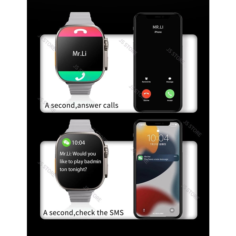 Relógio Ultra 9 2024 Novo Inteligente watch 9 Ultra Série 9 Bússola 2.2 Tela 49mm IWO Android IOS