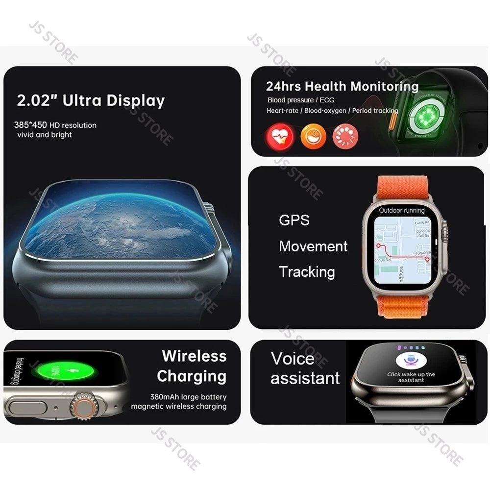 Relógio Ultra 9 2024 Novo Inteligente watch 9 Ultra Série 9 Bússola 2.2 Tela 49mm IWO Android IOS