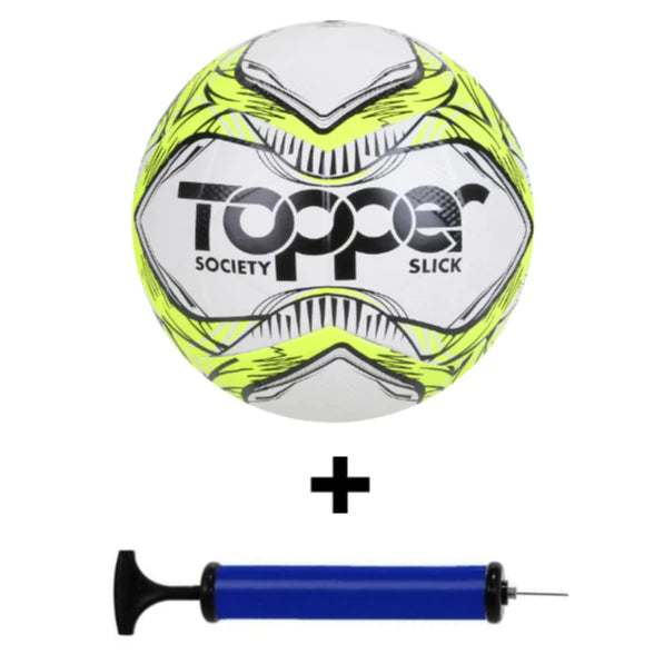 Bola Topper Slick II Society/Campo/Futsal Oficial + Bomba de ar