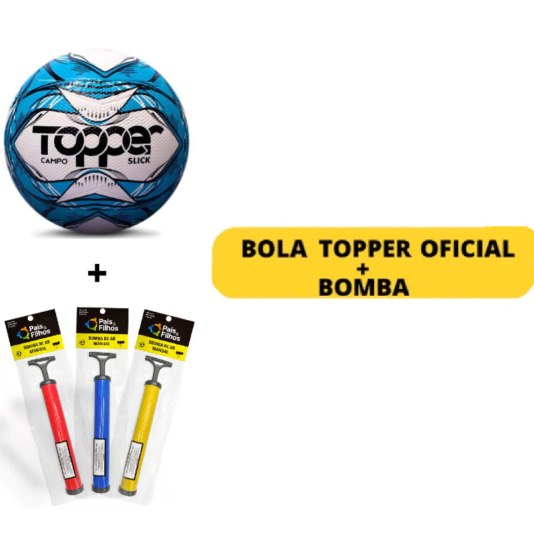 Bola Topper Slick II Society/Campo/Futsal Oficial + Bomba de ar