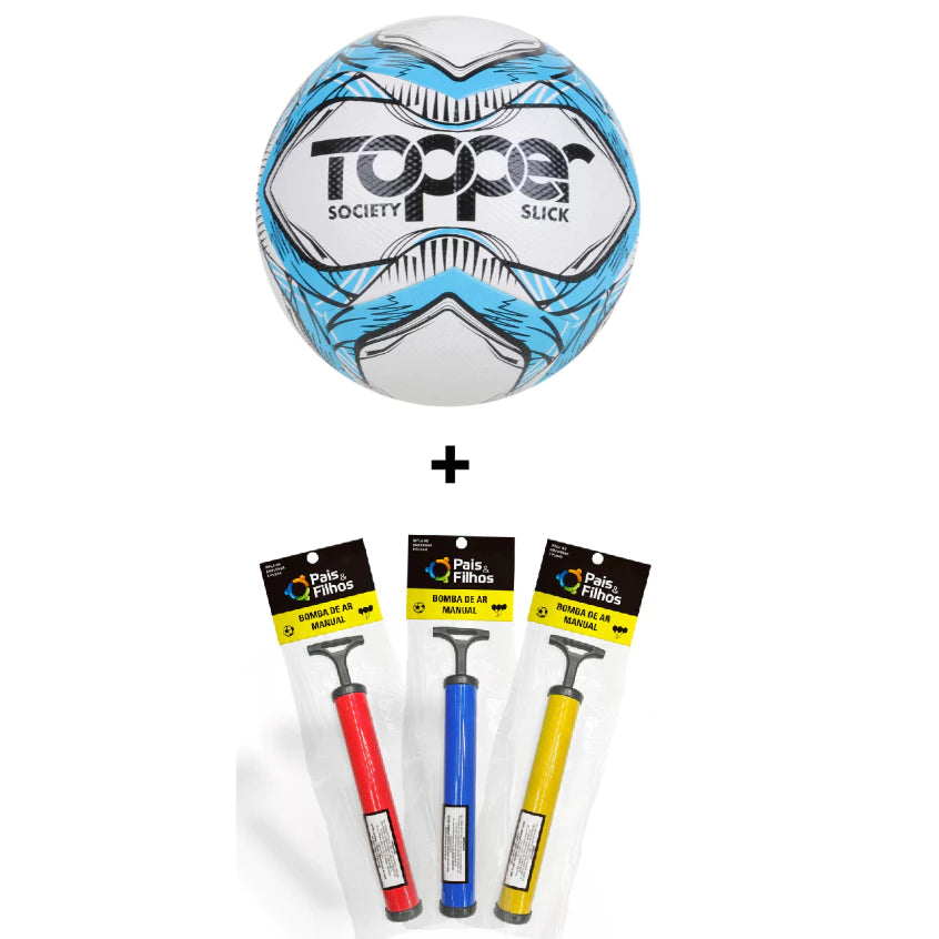 Bola Topper Slick II Society/Campo/Futsal Oficial + Bomba de ar