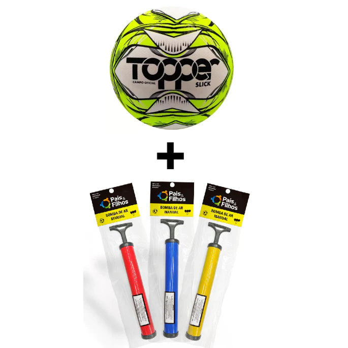 Bola Topper Slick II Society/Campo/Futsal Oficial + Bomba de ar