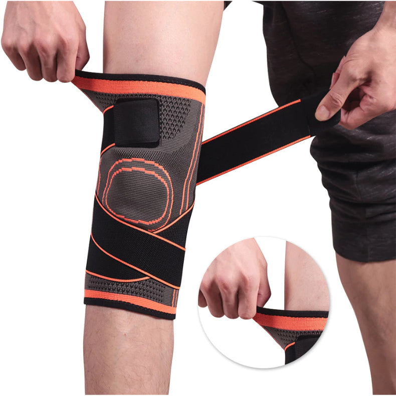 KIT 1 Par de Joelheira Esportiva Ajustável: Compressão Leve para Corrida Bike Musculação e Academia
