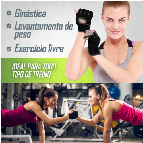Par De Luva Para Academia Neoprene Treino Musculação Feminina Masculina