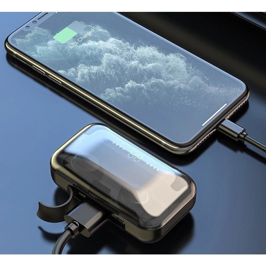 Fone M10 De Ouvido bluetooth 5.1 Sem Fio tws Estéreo Com Pod Carregador Power Bank envio 24