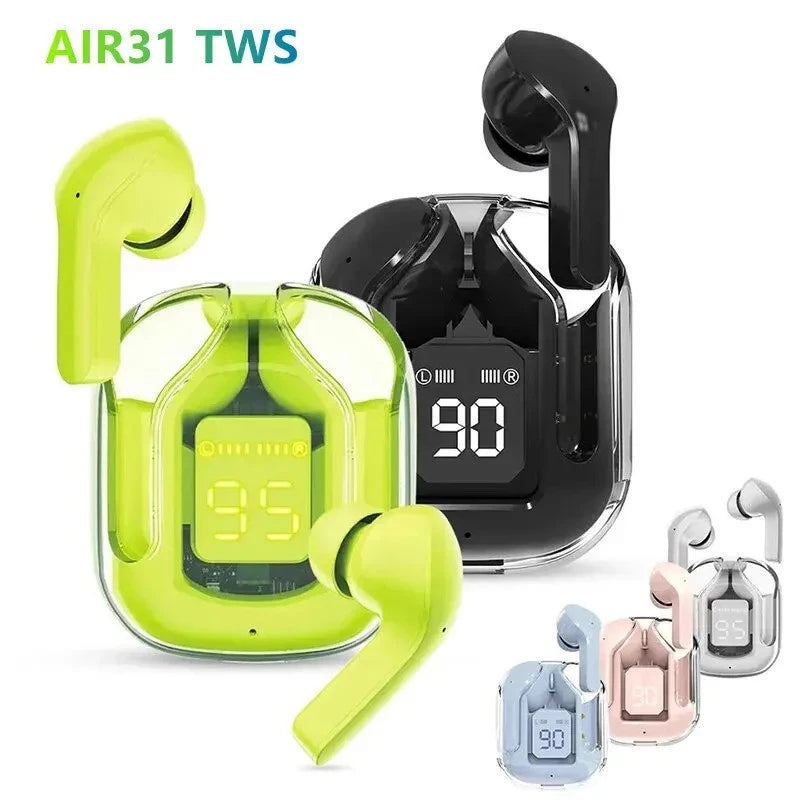 AIR31-Wireless Headset Bluetooth, Binaural Pequeno Em Ear Buds, Bass Estéreo Esportivos, Esportivos para Telefones
