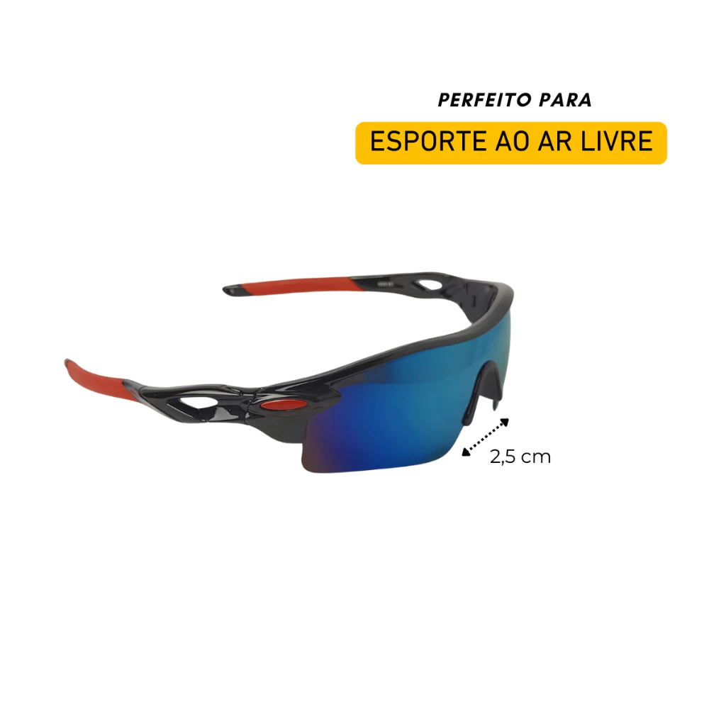 Óculos de Ciclismo Esportivo com Proteção UV400 Espelhado Bike Corrida Pesca