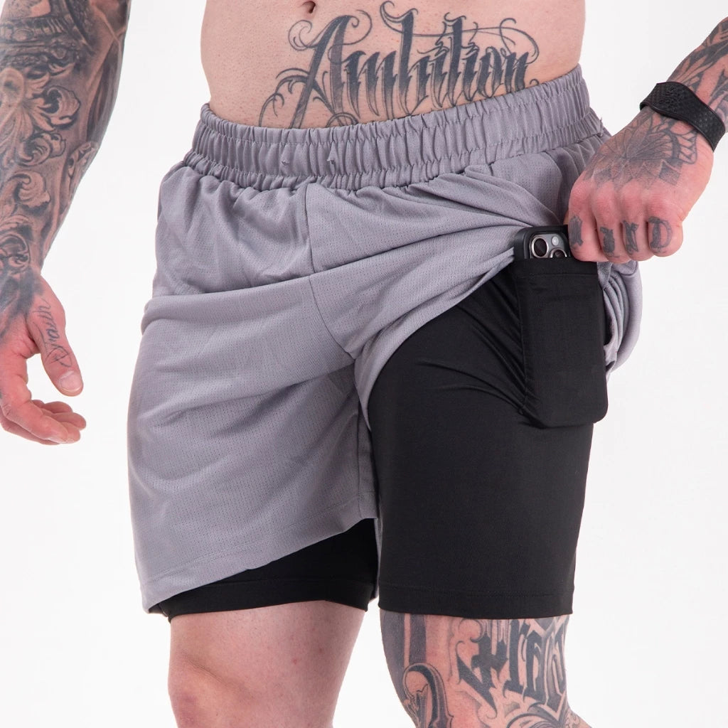 Kit 3 Bermuda 2 em1 Original Esporte Treino Masculino Corrida Casual