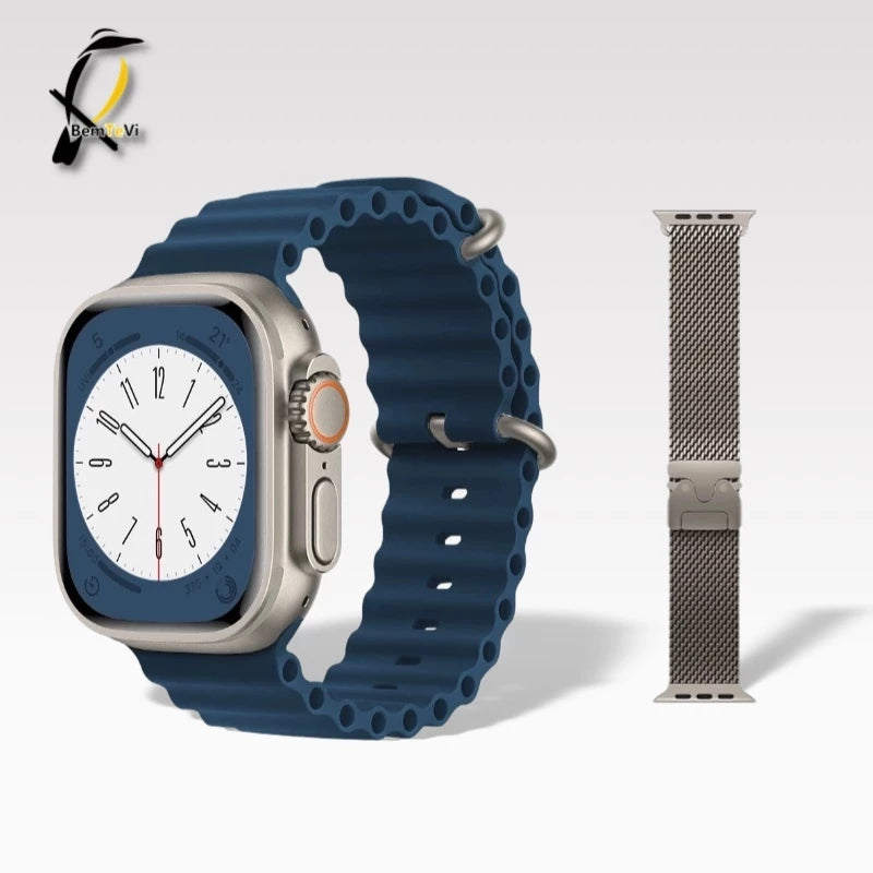 Relógio Inteligente Smartwatch IWO T800 Series 9 Ultra 2 Calculadora Cardíaca Monitoramento de Frequência NFC