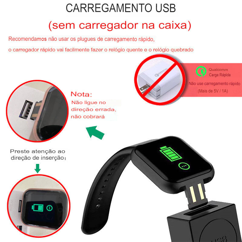Smartwatch D20 relógio Colocar foto com tela hd y68 bluetooth com lembrete chamada monitor de frequência