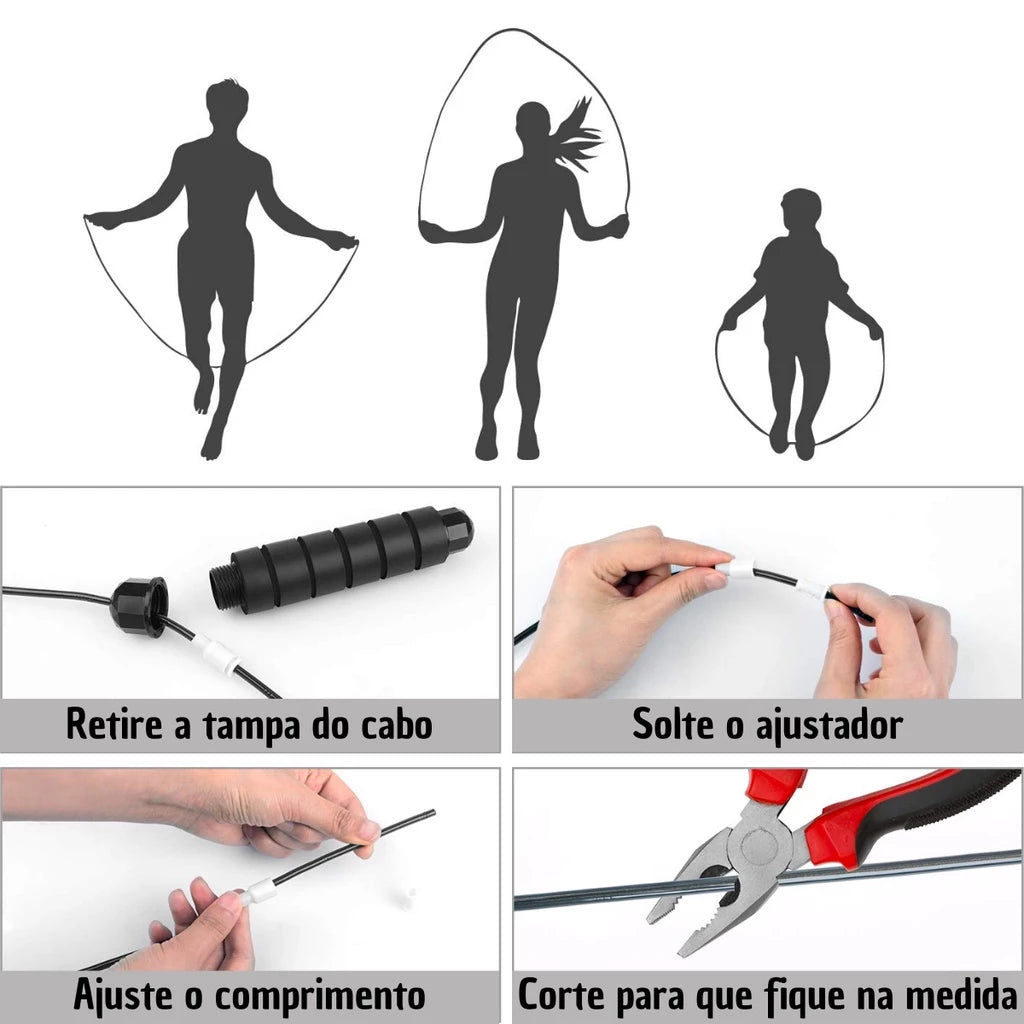 Corda de Pular Crossfit Profissional Academia Exercício em Casa Treino Funcional Corda Boxe Muay Thai