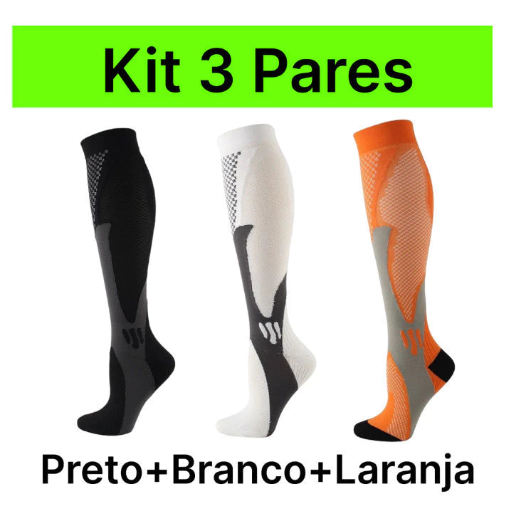 3 Pares Meias De Compressão Homens Mulheres Correndo Esportivas De Ciclismo Joelho De Alta Varizes Alívio Da Dor Plantar