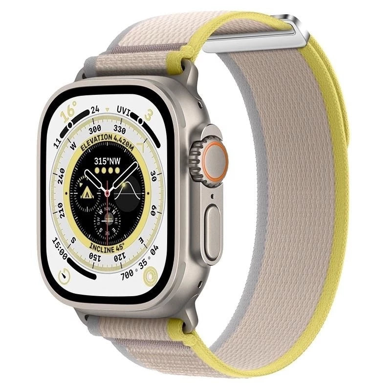 Smartwatch Nylon Pulseira Para Apple Watch Ultra 38 42 41 40 45 49mm Trilha Olhar iWatch Pulseira
