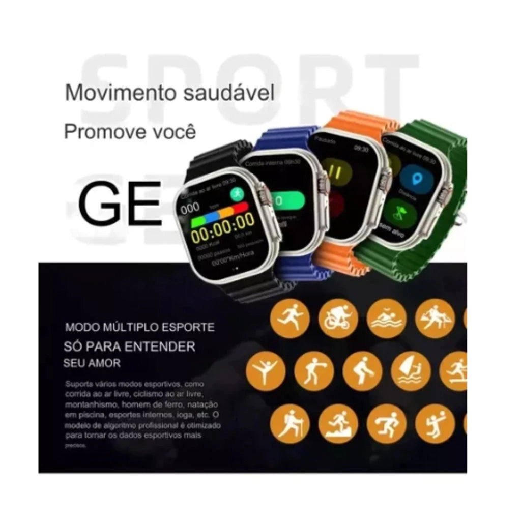 SmartWatch K9 Ultra Pro Max Serie 10 com 7 Pulseiras