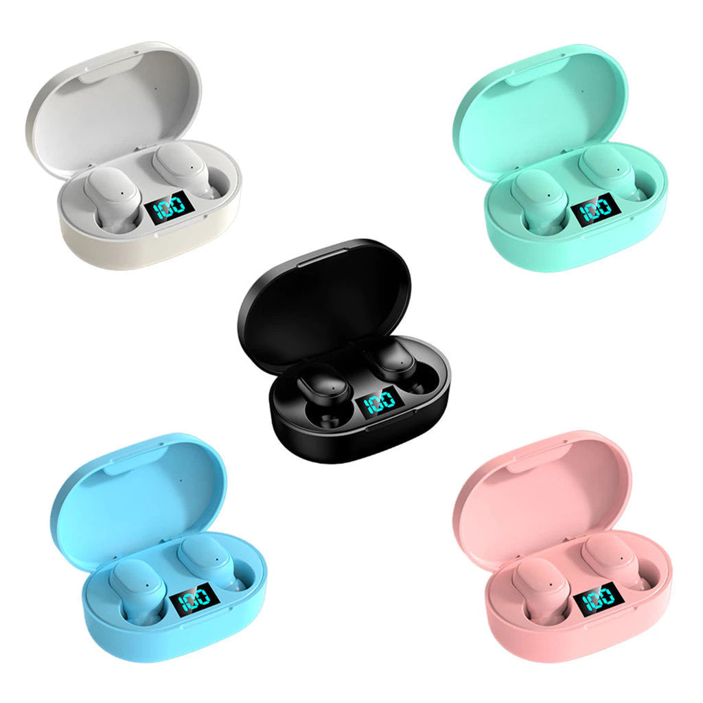 E6S TWS Fones De Ouvido Bluetooth 5.2 Sem Fio Com Caixa De Carga Para Microfone Mãos Livres Redução De Ruídos