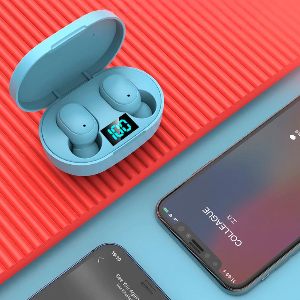E6S TWS Fones De Ouvido Bluetooth 5.2 Sem Fio Com Caixa De Carga Para Microfone Mãos Livres Redução De Ruídos