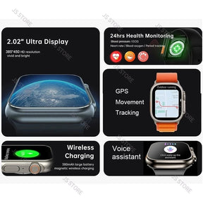 Relógio Ultra 9 2024 Novo Inteligente  watch 9 Ultra Série 9 Bússola 2.2 Tela 49mm IWO Android IOS