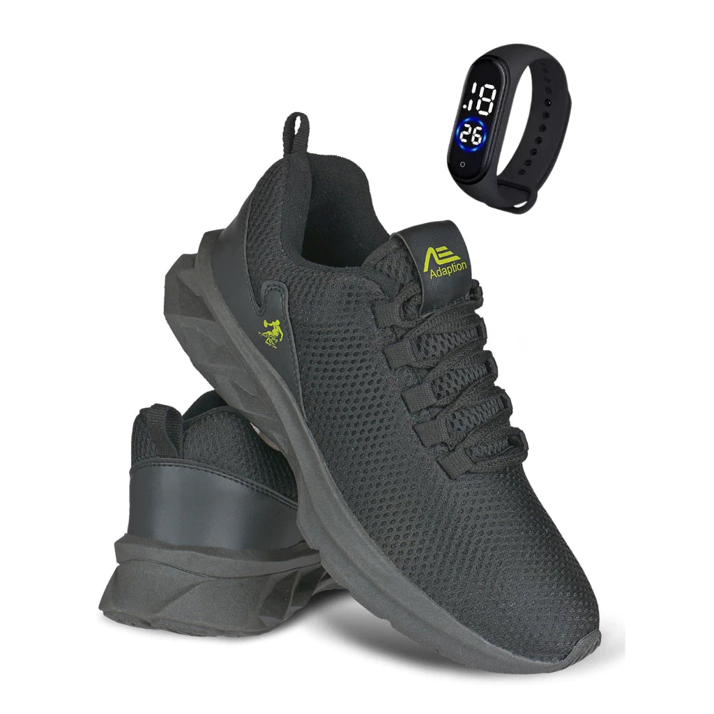 Kit Tênis Masculino Leve Confortável Corrida Academia Caminhada + Relógio Digital