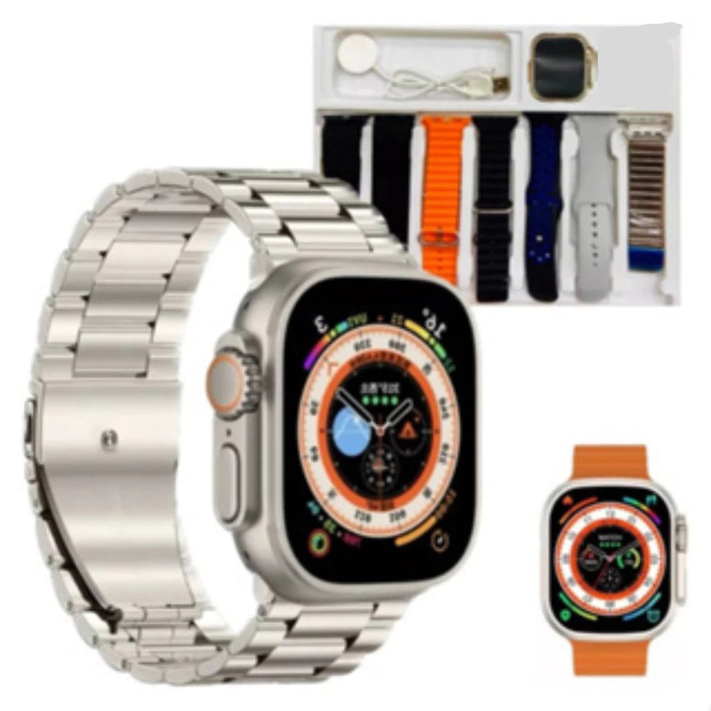 Relogio Smartwatch Inteligente 7 em 1 Serie 9 Ultra Com 7 Pulseiras
