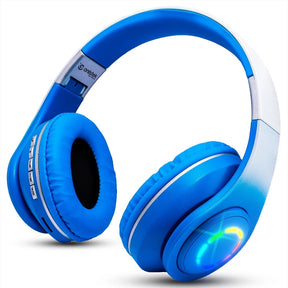 Fone De Ouvido Headset Bluetooth Iluminação RGB Ajuste Lateral Sem Fio MP3 Cartão SD Recarregavel