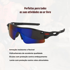 Óculos de Ciclismo Esportivo com Proteção UV400 Espelhado Bike Corrida Pesca