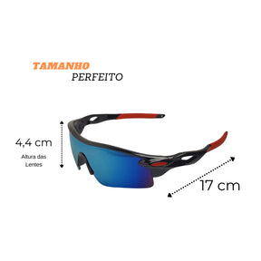 Óculos de Ciclismo Esportivo com Proteção UV400 Espelhado Bike Corrida Pesca