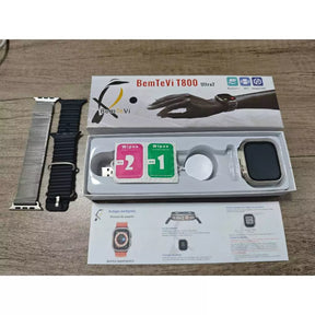 Relógio Inteligente Smartwatch IWO T800 Series 9 Ultra 2 Calculadora Cardíaca Monitoramento de Frequência NFC