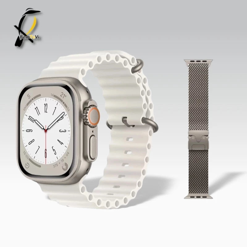 Relógio Inteligente Smartwatch IWO T800 Series 9 Ultra 2 Calculadora Cardíaca Monitoramento de Frequência NFC