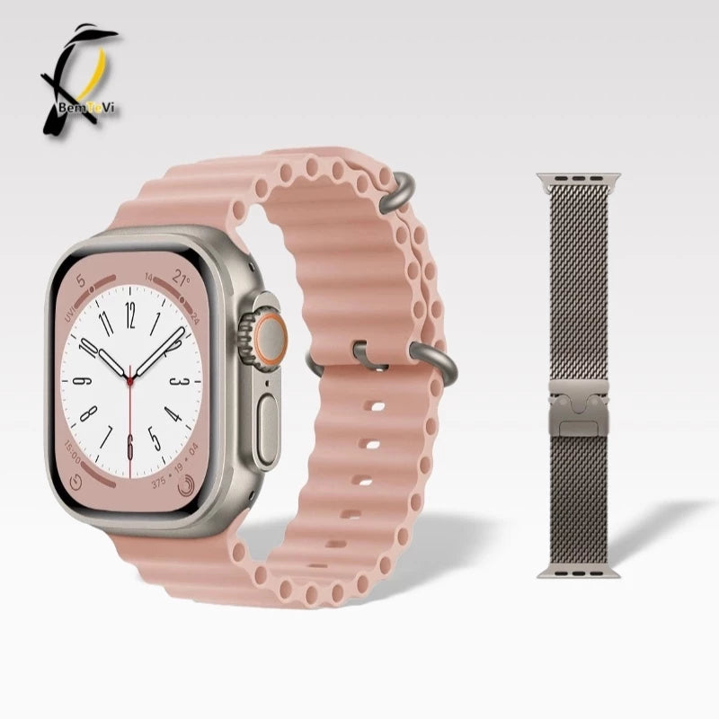 Relógio Inteligente Smartwatch IWO T800 Series 9 Ultra 2 Calculadora Cardíaca Monitoramento de Frequência NFC