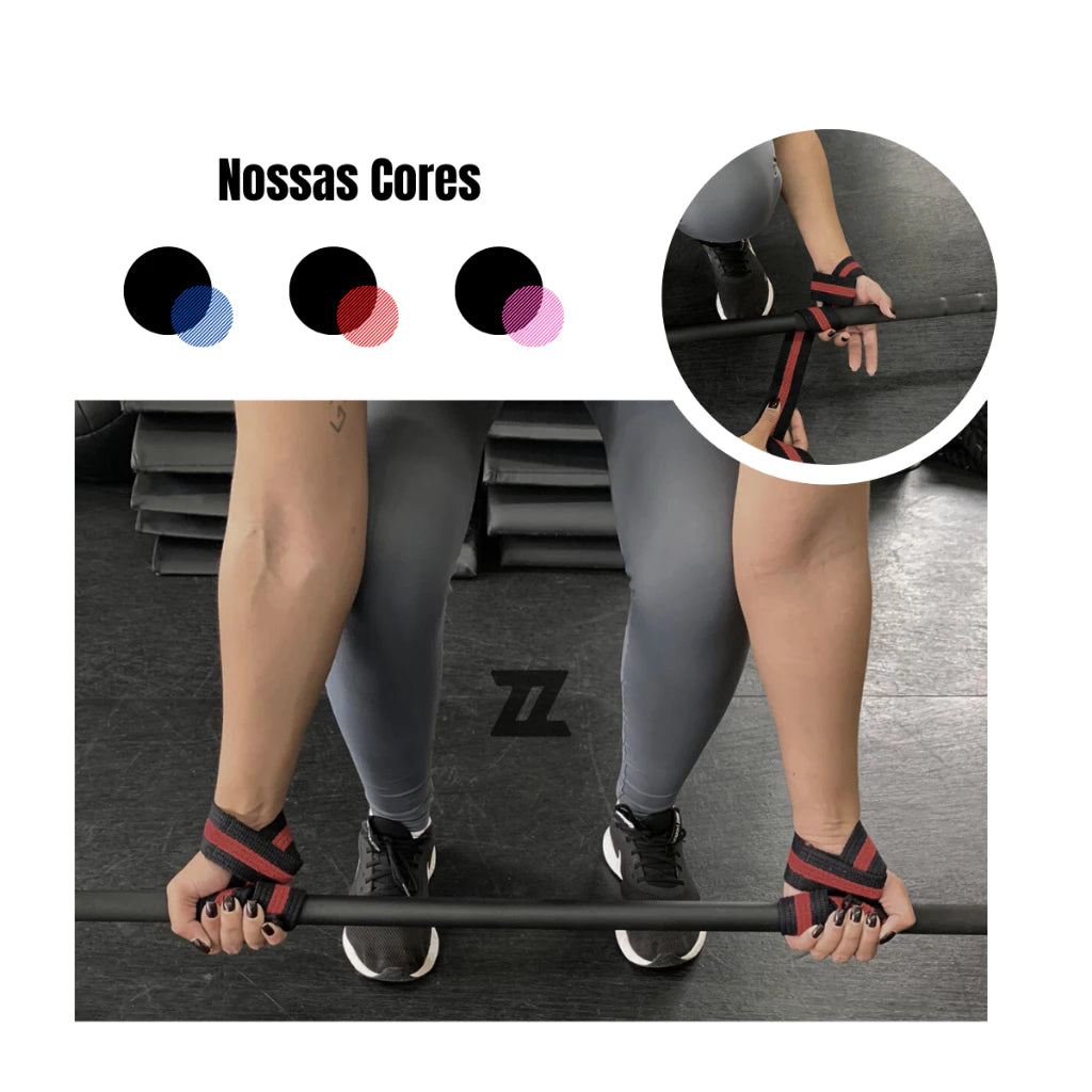 Par Tala Straps Profissional 100% Algodão Crossfit Musculação Alta Resistência
