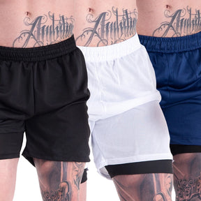 Kit 3 Bermuda 2 em1 Original Esporte Treino Masculino Corrida Casual
