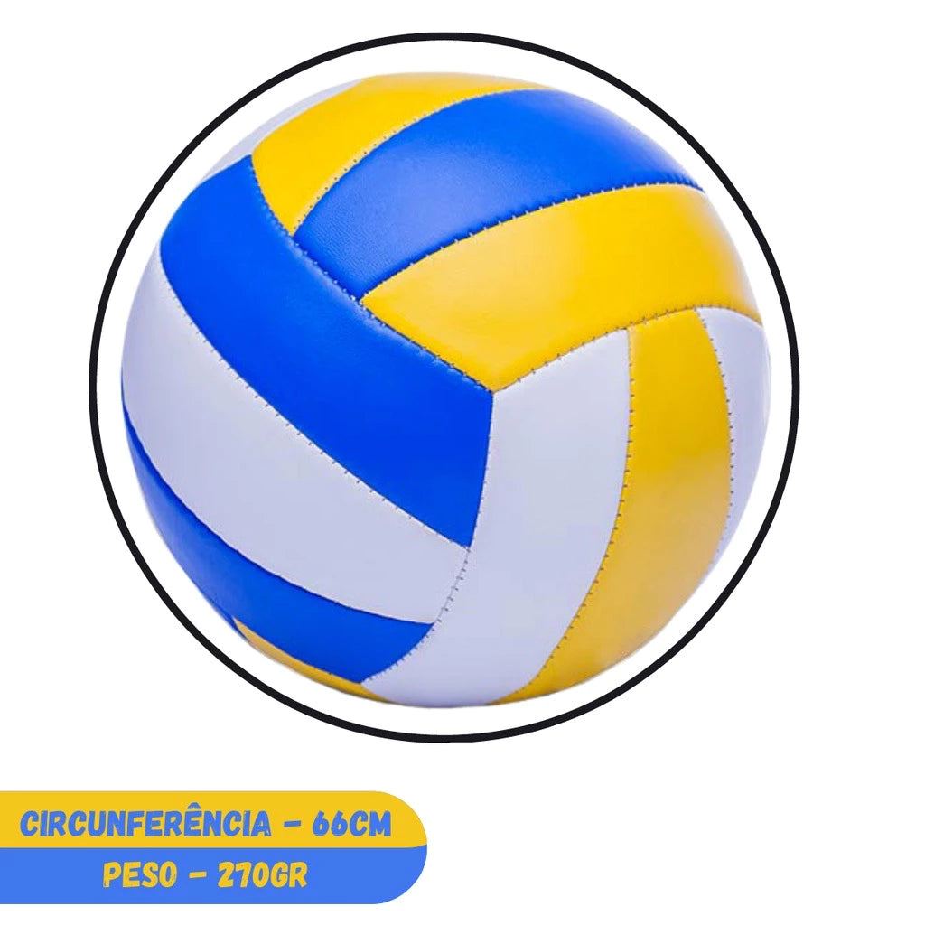 Kit Bola de Futebol + Bola de Vôlei + Bola de basquete + Bomba Praia/Quadra Campo Society Futsal