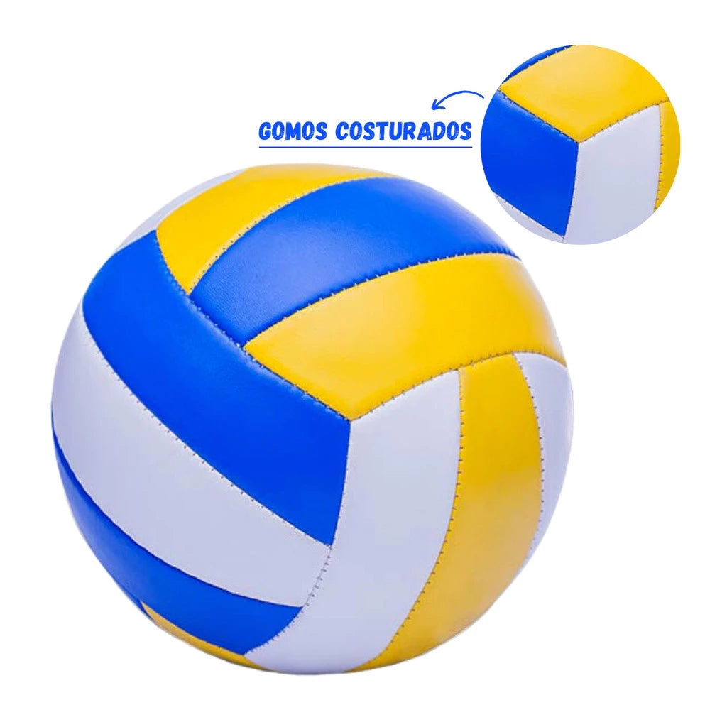 Kit Bola de Futebol + Bola de Vôlei + Bola de basquete + Bomba Praia/Quadra Campo Society Futsal