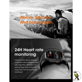 Relógio Inteligente Smartwatch IWO T800 Series 9 Ultra 2 Calculadora Cardíaca Monitoramento de Frequência NFC