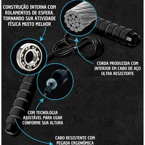 Corda de Pular Crossfit Profissional Academia Exercício em Casa Treino Funcional Corda Boxe Muay Thai