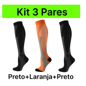 3 Pares Meias De Compressão Homens Mulheres Correndo Esportivas De Ciclismo Joelho De Alta Varizes Alívio Da Dor Plantar