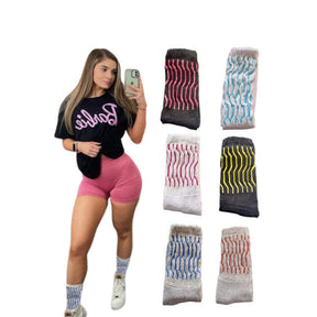Meia Academia Feminino Kit 04 ou 06 Pares Aerobica Premium com Listras
