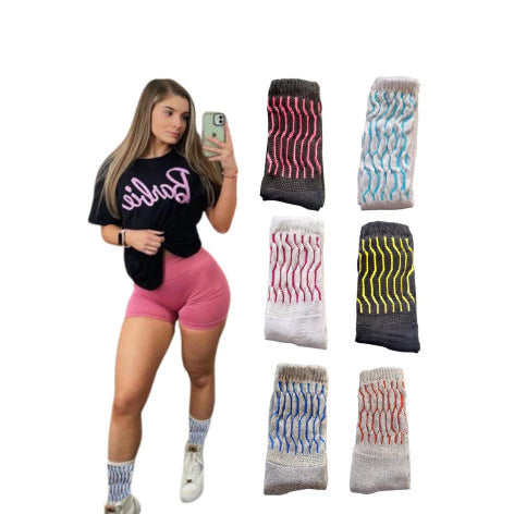 Meia Academia Feminino Kit 04 ou 06 Pares Aerobica Premium com Listras