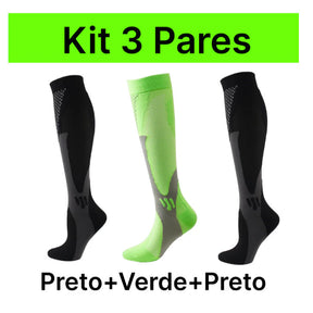 3 Pares Meias De Compressão Homens Mulheres Correndo Esportivas De Ciclismo Joelho De Alta Varizes Alívio Da Dor Plantar