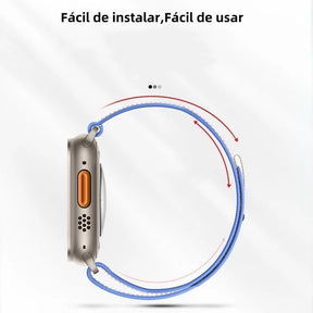 Smartwatch Nylon Pulseira Para Apple Watch Ultra 38 42 41 40 45 49mm Trilha Olhar iWatch Pulseira